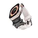 Gpack Apple Watch Ultra 2 Kordon Metal Bağlantılı Tokalı Silikon Kayış KRD108