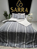 SARRA HOME NATURAL ÇİFT KİŞİLİK NEVRESİM TAKIMI - İNDİGO MAVİ