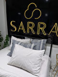 SARRA HOME NATURAL ÇİFT KİŞİLİK NEVRESİM TAKIMI - İNDİGO MAVİ