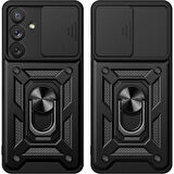 Gpack Samsung Galaxy A34 Kılıf Tank Aramid Sürgülü Vega Yüzüklü Sert Silikon