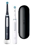Oral-B iO 4 Şarjlı Diş Fırçası Seti 2'li - Mat Siyah / Beyaz
