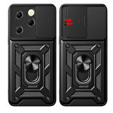 Gpack Tecno Spark 20 Pro Kılıf Tank Aramid Sürgülü Vega Yüzüklü Sert Silikon