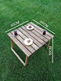 Birayse Ahşap 60X60 Katlanır Piknik ve Kamp Sehpası