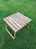 Birayse Ahşap 60X60 Katlanır Piknik ve Kamp Sehpası