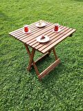 Ahşap Katlanır Piknik ve Kamp Masası 60x60