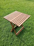 Ahşap Katlanır Piknik ve Kamp Masası 60x60