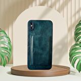İPHONE XS MAX TLP KARTLIKLI STANDLI GLASE LÜX DERİ KILIF