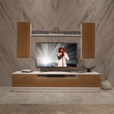 Decoraktiv Trio 5d Mdf Tv Ünitesi Tv Sehpası - Beyaz Ceviz