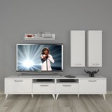 Decoraktiv Eko 5220d Slm Retro Tv Ünitesi Tv Sehpası - Parlak Beyaz