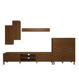Decoraktiv Eko 6 Slm Dvd Krom Ayaklı Tv Ünitesi Tv Sehpası - Naturel Ceviz