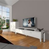Decoraktiv Ekoflex On Mdf Gold Tv Ünitesi Tv Sehpası - Parlak Beyaz