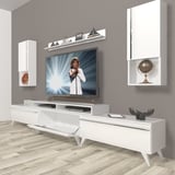 Decoraktiv Ekoflex 270ta Mdf Retro Tv Ünitesi Tv Sehpası - Parlak Beyaz