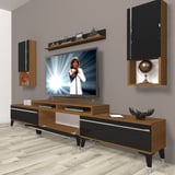 Decoraktiv Ekoflex 270ta Mdf Silver Tv Ünitesi Tv Sehpası - Ceviz Siyah