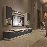 Decoraktiv Trendstyle 5220DA Mdf Tv Ünitesi Tv Sehpası - Beyaz - Antrasit