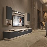 Decoraktiv Trendstyle 5220DAS Mdf Tv Ünitesi Tv Sehpası - Beyaz - Antrasit
