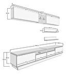 Decoraktiv Trendstyle 5220S Mdf Tv Ünitesi Tv Sehpası - Beyaz - Ceviz