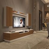 Decoraktiv Trendstyle 5220DS Slm Tv Ünitesi Tv Sehpası - Beyaz - Ceviz