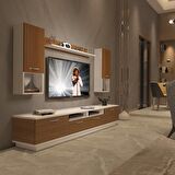 Decoraktiv Trendstyle 5220DA Slm Tv Ünitesi Tv Sehpası - Beyaz - Ceviz