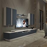 Decoraktiv Trendstyle 8D Mdf Tv Ünitesi Tv Sehpası - Beyaz - Antrasit