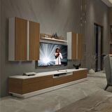 Decoraktiv Trendstyle 8DS Slm Tv Ünitesi Tv Sehpası - Beyaz - Ceviz