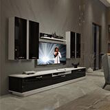 Decoraktiv Trendstyle 8D Slm Tv Ünitesi Tv Sehpası - Beyaz - Siyah