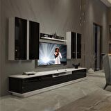 Decoraktiv Trendstyle 8DS Slm Tv Ünitesi Tv Sehpası - Beyaz - Siyah