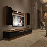 Decoraktiv Trendstyle 5220DS Slm Tv Ünitesi Tv Sehpası - Ceviz - Siyah