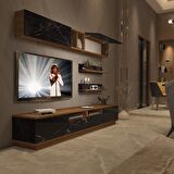 Decoraktiv Trendstyle 5220S Mdf Tv Ünitesi Tv Sehpası - Ceviz - Siyah Mermer