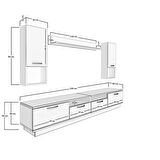 Decoraktiv Trendstyle 5220DA Mdf Tv Ünitesi Tv Sehpası - Ceviz - Siyah Mermer