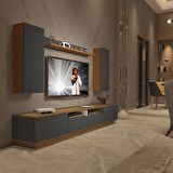 Decoraktiv Trendstyle 5220DS Mdf Tv Ünitesi Tv Sehpası - Pera - Antrasit