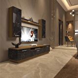 Decoraktiv Trendstyle 5D Mdf Tv Ünitesi Tv Sehpası - Pera - Siyah Mermer