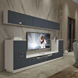 Decoraktiv Trendstyle 9 Mdf Tv Ünitesi Tv Sehpası - Beyaz - Antrasit