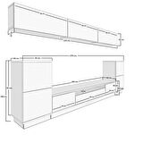 Decoraktiv Trendstyle 9S Mdf Tv Ünitesi Tv Sehpası - Ceviz - Siyah