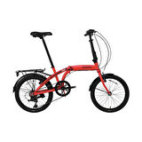 Bisan Twin-S Katlanır Bisiklet V Fren 20 Jant 32 Cm Kadro Kırmızı - Siyah