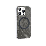 Gpack Apple iPhone 14 Pro Kılıf Kenarları Tırtıklı Fırça Boya Desenli Magsafeli Palet Kapak