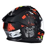 LS2 STREAM 2 ANGRY MONKEY MAT SİYAH-KIRMIZI KASK (XL)