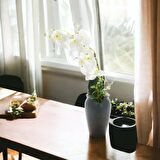 T.Concept Dekoratif, Saksılı Yapay Orkide 40 Cm Beyaz Renk