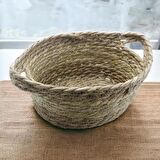 T.Concept Çok Amaçlı Yassı Rattan Hasır Sepet Küçük Boy