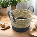 T.Concept Dekoratif Dayanıklı Rattan Hasır Sepet Küçük Boy