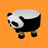 T. Concept  Hayvan ( Panda ) Figürlü Çocuk Pufu, Lastikli Kılıflı, Yıkanabilir