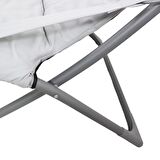 T.Concept Konforlu Katlanabilir, Yıkanabilir Kılıf, Metal Kamp Sandalye Gri Renk