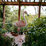 T.Concept Dekoratif Gerçekçi Dayanıklı Metal Pembe Flamingo Büyük