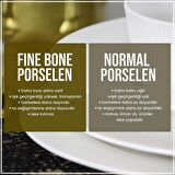 Fine Bone Porselen 6’lı Çizgili Pasta Tabağı 22 cm