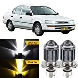 Toyota Corolla AE101 Efsane Kasa 1991-1998 Uyumlu Mercekli Far Ampulü Led Xenon Çift Renk Sarı-Beyaz Far Şimşek Etkili CSP Led Lamba Uzun Kısa 2 Adet Takım