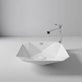 Creavit RB040 Ruby Tezgah Üzeri Lavabo 40x40 cm  İnci Mat Beyaz 