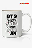 BTS Avatar Anime Temalı Beyaz Kupa Bardak