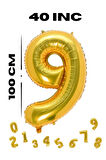 Folyo Balon Gold Rakam 40 inç 100 cm Helyum Gaz Uyumlu