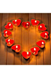 Sevgiliye Hediye Kalp Mum Evlilik Teklifi Yıldönümü 10 adet Kırmızı Kalpli Tealight Mum 