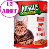 Jungle Kedi Konservesi Biftekli 415 GR 12 AD