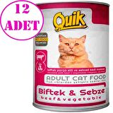 Quik Biftekli ve Sebzeli Kedi Konservesi 415 Gr 12 AD